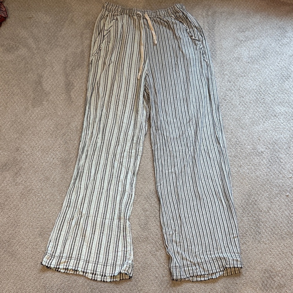 Miss Love Striped Wide-Leg Pants Size Medium